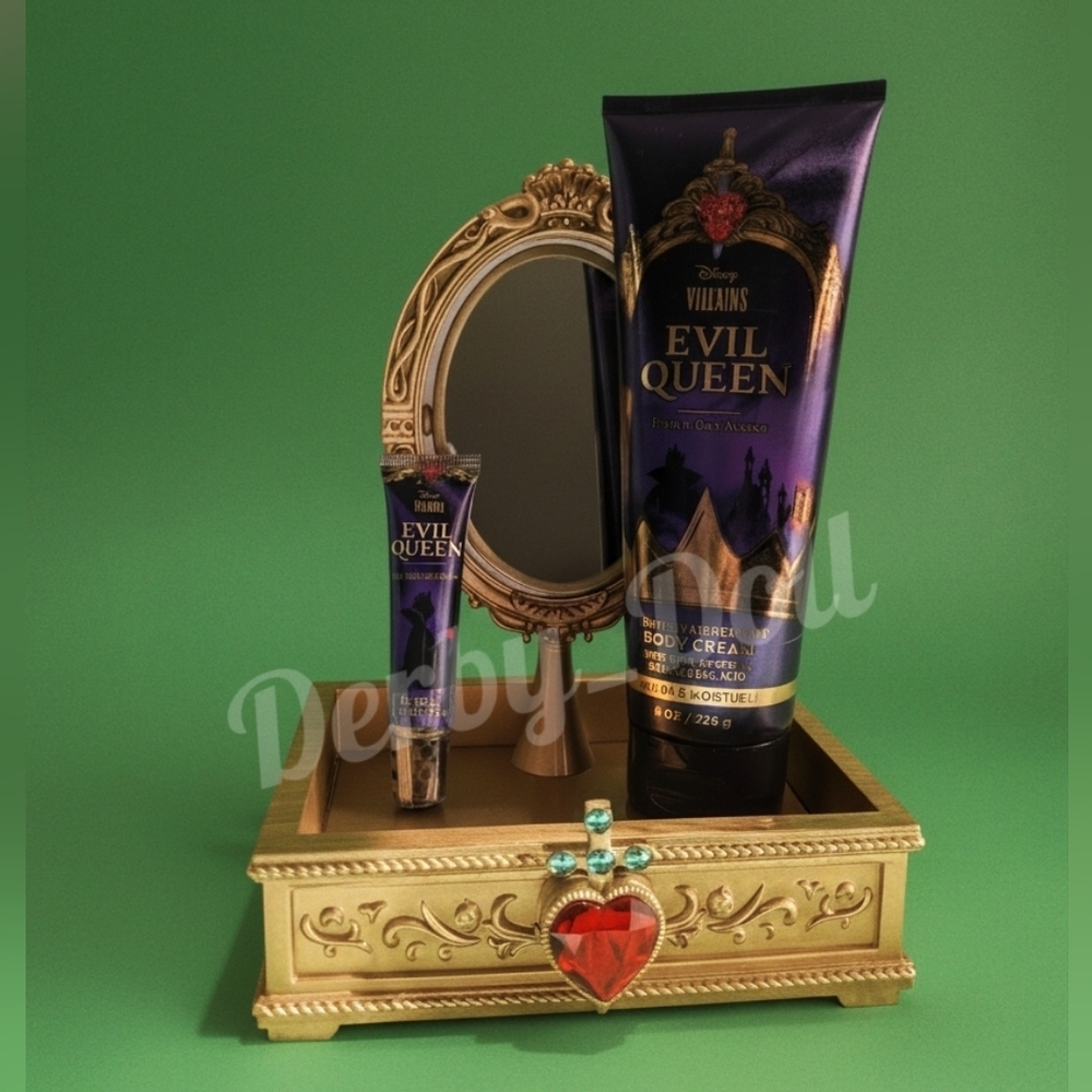 Disney Villains Evil Queen Mirror Tray, Body Cream + Lip Gloss Gift Set